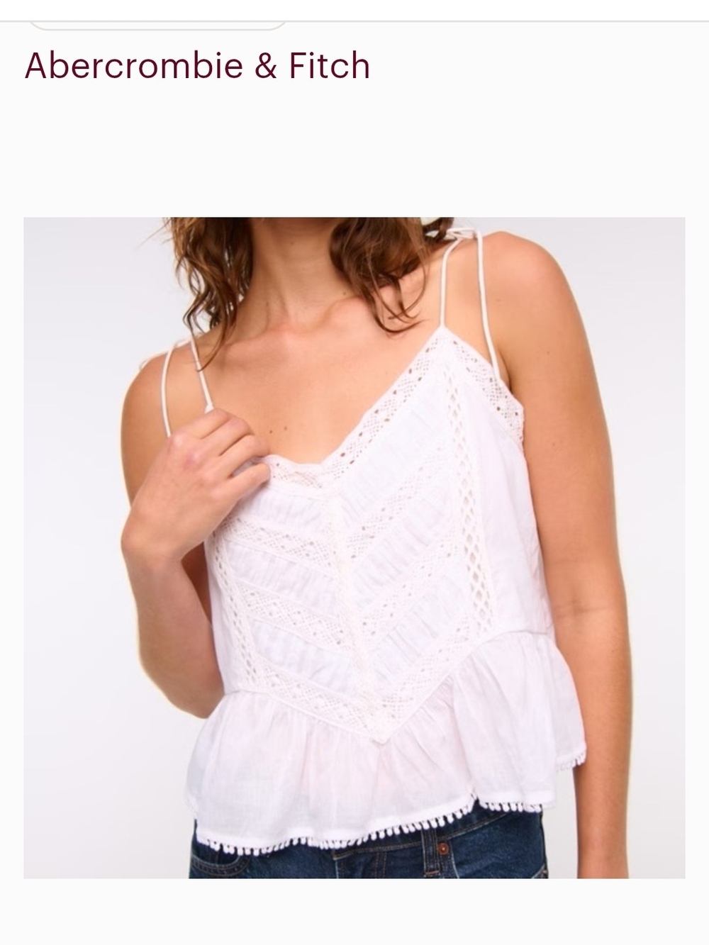 Abercrombie & Fitch White Eyelet Trim Cami